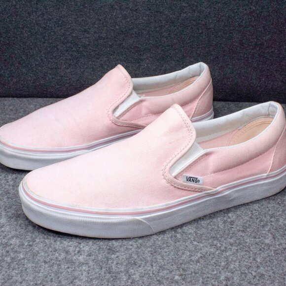 VANS Classic Slip-On Pink White Skateboard Sneakers Mens Size 8.5 Womens Size 10 - Picture 1 of 11